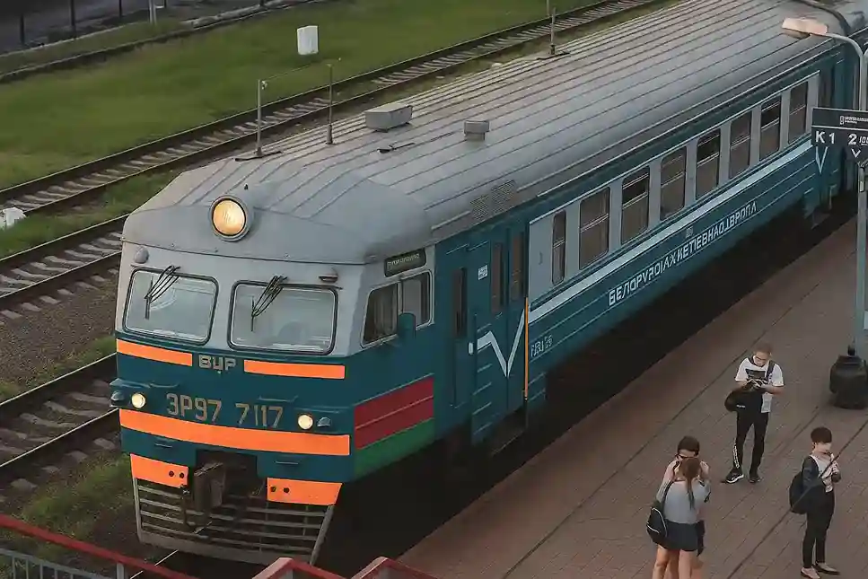 Freight train on tracks